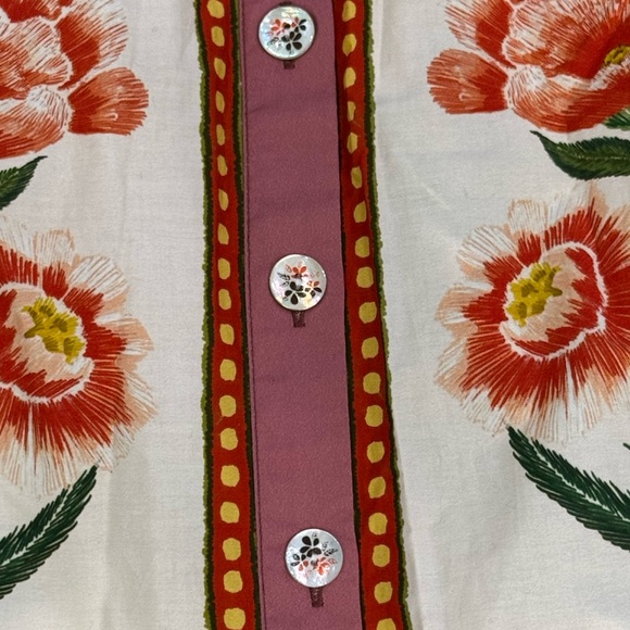 FARM RIO Ainika Delicate Puff Sleeve Floral Bird Maxi Dress Size XS NWT (FLAWED) - Picture 12 of 14